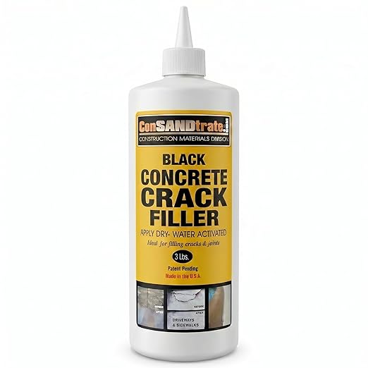 ConSANDtrate Concrete Crack Filler - 3 lb. for Filling in Concrete Cracks on driveways, walkways & patios. (1, Black)