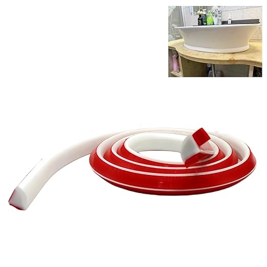 3/4 in x 10 Ft Flexible Quarter Round Molding Trim, Peel and Stick Self-Adhesive Caulk Strip, Waterproof Rubber Edge Trim for Wall Baseboard, Floor Gap, Tile Edging, Backsplash and Shower Seal White