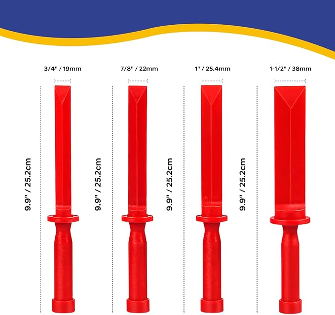 4Pcs Plastic Chisel Scraper Set Include - 3/4" & 7/8" & 1" & 1-1/2", Plastic Scraper Tool Car Chisel Scrapes Remover Tool for Removing Debris Film Adhesives