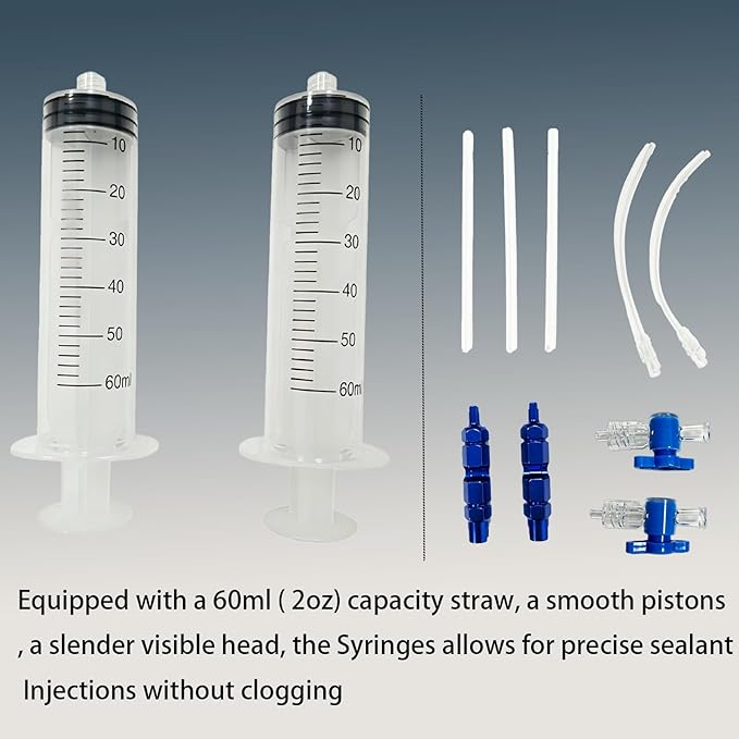 2PCS Tubeless Sealant Injector, 150ml Tire Sealant Injector for Tubeless, and a Valve Core Remover Tool