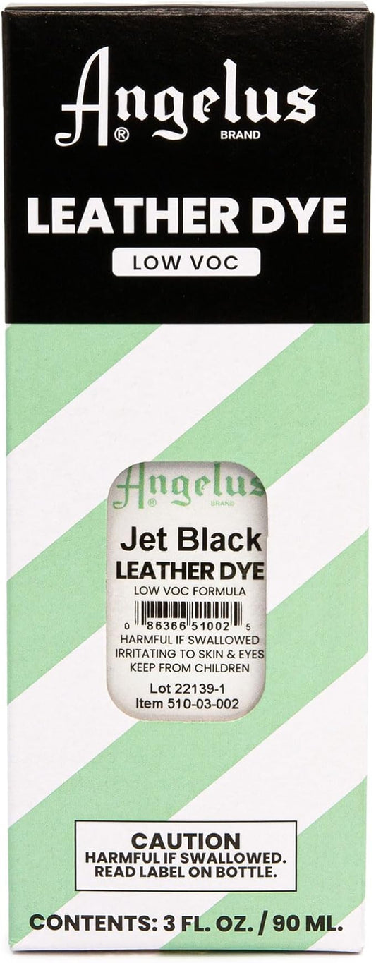Angelus Leather Dye - Flexible Leather Dye for Shoes, Boots, Bags, Crafts, Furniture, & More 3oz, Dauber Included (Jet Black)