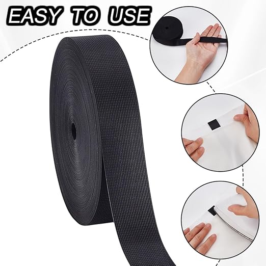 AHANDMAKER 65.61 FT x 0.8 Inch Cloth Heat Sealing Tape Waterproof Iron-On Seam Sealing Fabric Adhesive Repair Tape Heat Proof Cloth Tape for Jacket Sportswear Raincoat, Black