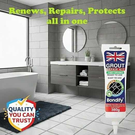 Waterproof Cream Grout Reviver Ready Mixed 13.4oz / 380g Fast Drying Extra Volume Waterproof Grout Repair Kit Cream Tile Grout for Patio, Shower, Bathroom, Window Quick Drying Gap Filler