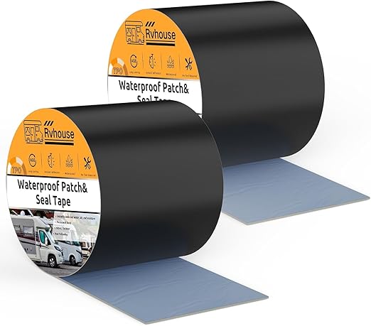 Waterproof Patch and Seal Tape, 4" x 13 ft, UV Protective Extra Thick Sealant Tape for RV Roof Leak Repair, Permanent Bond for Cracks, Tears, Holes – Weatherproof for Camper Trailer Boat Tent