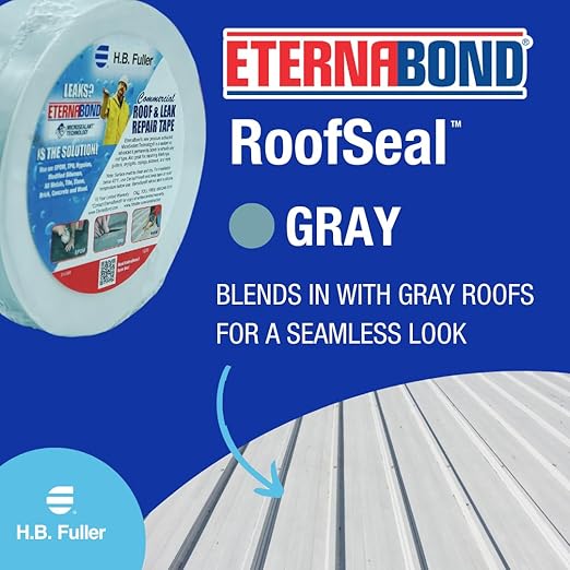 EternaBond RoofSeal Gray 2" x50' MicroSealant UV Stable RV Roof Seal Repair Tape | 35 mil Total Thickness - EB-RG020-50R - One-Step Durable, Waterproof and Airtight Sealant