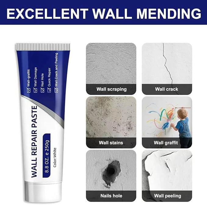 2PCS Efficient Drywall Repair Kit with Scraper, Wall Mending Agent, 2026 Upgrade Quick Drying Wall Mending Agent for Holes & Cracks,Easy Drywall Repair for Nail Holes and Wall Damage