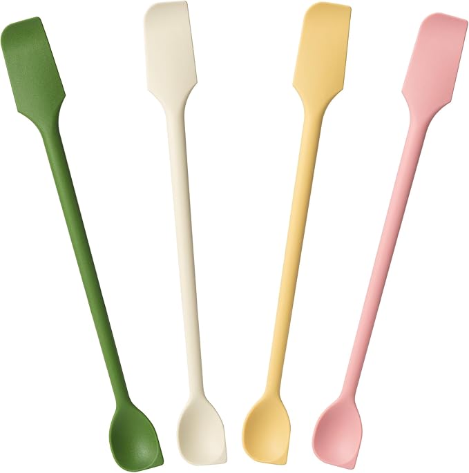 Four piece mini cosmetic scraper set, silicone scraper set, mini scraper as a can spatula, can be used for food bottles, small lotion bottles and other containers
