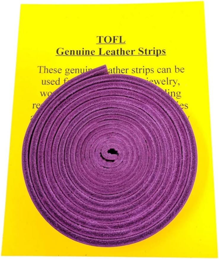 Leather Strap for Crafts & Jewelry | 72 Long × 5/8" Wide × 1/8" Thick (7-8oz) | Genuine Leather Strips for Crafts, Projects or Repairs - Magenta | 3-Pack