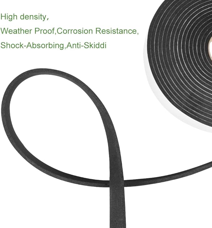 2 Rolls Foam Seal Tape for Door Window Seal Insulation, 3/4in Wx1/8in T Soundproof and Shockproof Weather Stripping Single Sided Door Foam Tape Cold Air Draft Closed Cell Weather Strip, Single 16FT
