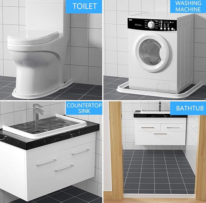 Duzzy 98 Inch Collapsible Shower Water Dam Shower Stopper Barrier and Retention System and Keeps Water Inside Threshold Dry and Wet Separation Suitable for Bathroom and Kitchen
