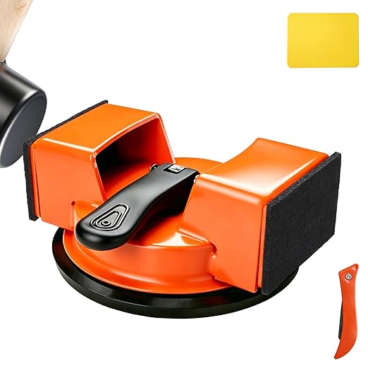 Floor Gap Fixer Tool,Heavy Duty 90° Striking Surface Floor Suction Cup Tool with Slot Cutter and Silicone Pad & Rubber Mallet for Repair Laminate Vinyl Hardwood Flooring