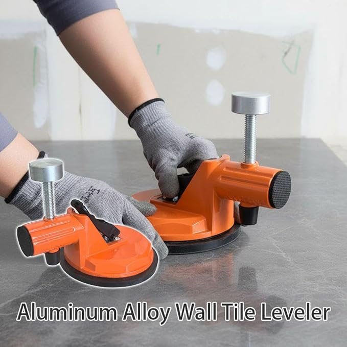 Floor Gap Fixer Tool,Laminate Flooring Tools with Enhanced Vacuum Suction Cup,Tile Countertop Installation Tool,Heavy Duty Plank Grabber for Glass Stone Slab Vinyl Flooring Gap Repair (Orange 2pcs)