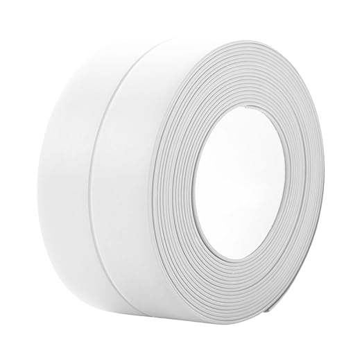 3 Rolls Caulk Tape Self Adhesive Caulk Strip Waterproof,White Caulking Sealant Trim for Bathroom, Caulk Sealing Strip for Toilet Sink Edge Protector with Sealing Tool (10.5Ft x 1.5In)