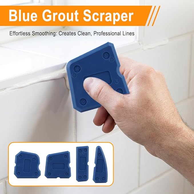 43 PCS Grout Removal Tool Kit, Tile & Sealant Remover Set with Grout Saw, Scrapers, Blades & Caulk Tools for Bathroom, Showers, Ideal for Tile Gap Cleaning and Repair