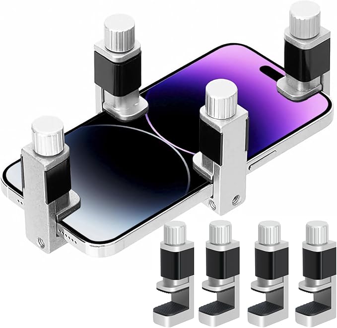 Kaisi Phone Screen Repair Tools Adjustable Fastening Clamps Clip Tools Compatible for Fixing Screen Uplift Cell Phone, iPhone, Samsung, iPad, iPod, MacBook, Laptops, Tablets, LCD Screen, 4 Pack