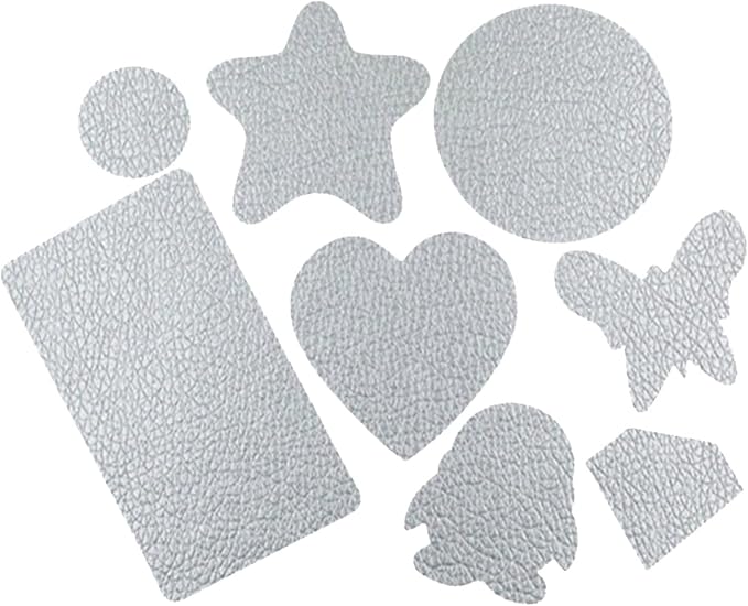 8 Pieces of Self-Adhesive Leather Repair Patches Tape Stickers for Sofas, Bags,Furniture,Car Seats,Waterproof and wear-Resistant (Silver)