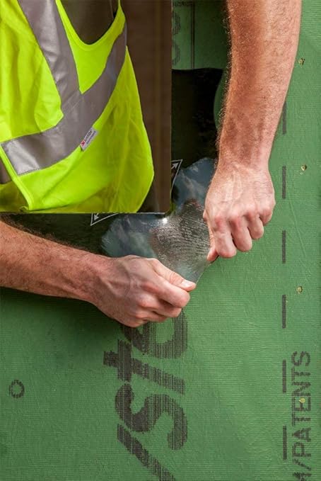 ZIP System Stretch Tape - Flexible Adhesive Flashing - Advanced Acrylic Adhesion - for Sealing Around Curves, Corners, Windows & Doors - Professional-Grade - Weather Protection - 6" x 75' Roll