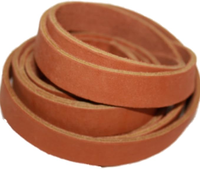 Leather Strap for Crafts & Jewelry | 72 Long × 5/8" Wide × 1/8" Thick (7-8oz) | Genuine Leather Strips for Crafts, Projects or Repairs - Golden Tan | 5-Pack