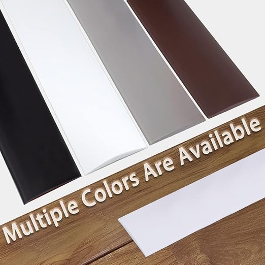 Floor Transition Strip 2" Self Adhesive Flat Vinyl Flooring Transitions Strip with Strong Backing (5cm, 10FT, Black)