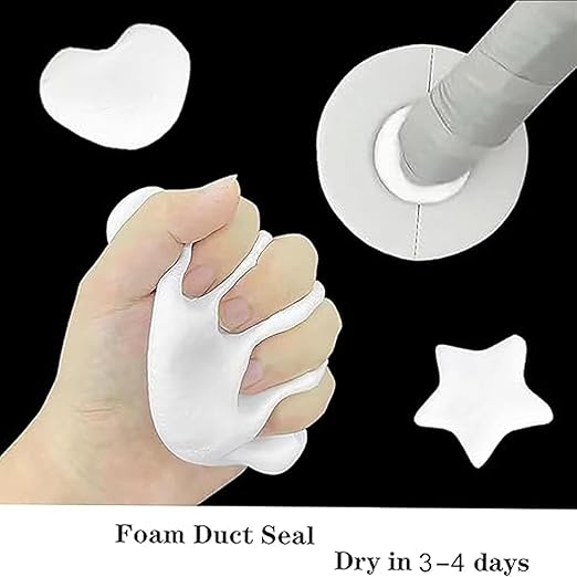 5-Pack White Seal Putty Waterproof Duct Seal Repair Sealing Clay, Quick Mending Mud for Drain Connection,Air Conditioning Hole, Wall Hole