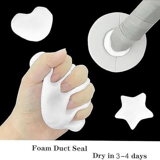 8-Pack White Seal Putty Waterproof Duct Seal Repair Sealing Clay, Quick Mending Mud for Drain Connection,Air Conditioning Hole, Wall Hole