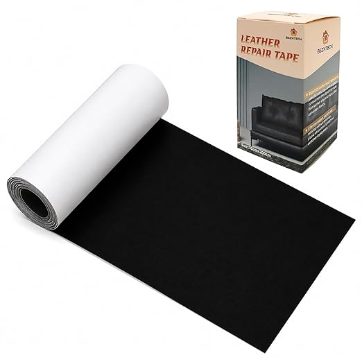 BSZHTECH Leather Repair Tape Self-Adhesive Leather Repair Patch for Couch Furniture Sofas Car Seats Advanced PU Vinyl Leather Repair Kit(Black, 3.9 X 79 inch)