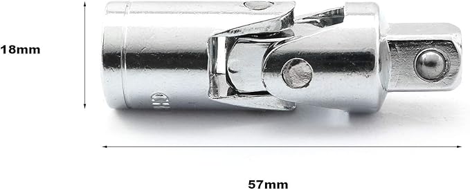 heyous 3pcs Universal Joint Set, 1/4, 3/8 & 1/2 in. Drive, Flexible Ratchet Angle Extension Bar Socket Adapter