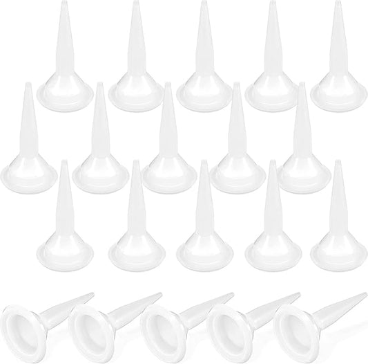 Outus 20 Pcs Caulking Nozzles Cones Nozzles Caulking Tips Replacement for Sausage Applicator Tool (White)