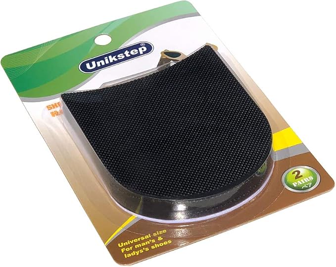 Unikstep 2 Pairs Shoe Heel Pads, Shoe Repair Rubber Heels, 3.5mm Thickness Anti Slip Cushion and Protector, Replacement Kit with Nails Sandpapers Self Adhesive Stickers
