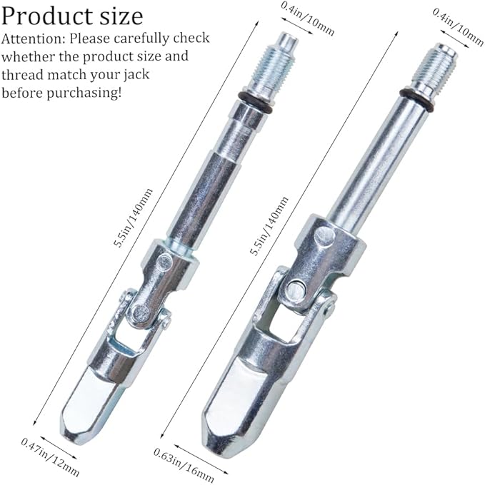 2Pcs Jack Joint Metal Tool Kit Double Pump Horizontal Jack Parts & Oil Seal Portable U Joint Rebuild Accessories for Dustproof Efficiency