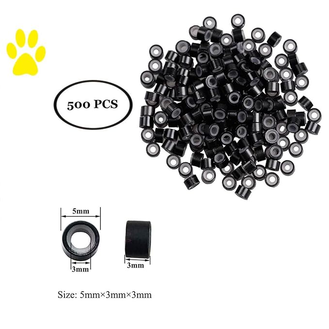 Orgrimmar Hair Extension Remove Pliers Pulling Hook 500 PCS Micro Silicone Rings Bead Device Tool Kits for Professional Hair Styling Tools Accessory (Black)
