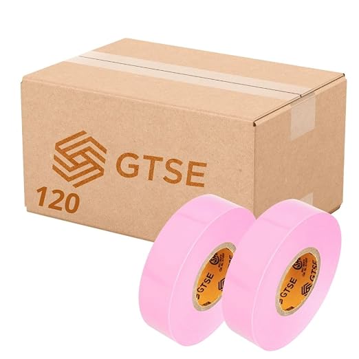 GTSE Pink Electrical Tape, 120 Rolls Bulk Box – Waterproof, Industrial Grade Vinyl, 3/4 in x 66ft– Strong Self-Adhesive PVC Electric Tape for Wire Insulation, 7 Mil, 600V – UL/CSA Listed