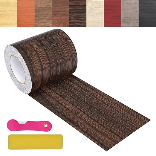 Wood Grain Repair Tape, 2.4inch X 32ft Self Adhesive Wood Colored Tape for Tables, Chairs, Baseboards, Doors, Windows, Floors, Handicraft DIY.