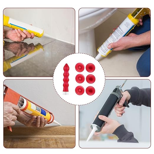 20 Pack Caulk Saver Caps - Seal and Preserve Open Caulking Tubes - Red