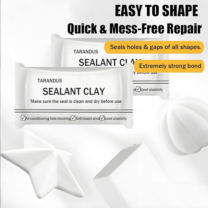 10 Pack Waterproof Sealant Mastic – Quick Repair Sealing Clay for Wall Holes, Drain Connections, Air Conditioning Ducts, Strong Waterproof Putty for Home & Professional Repairs (10 Pack - 1.1 oz)