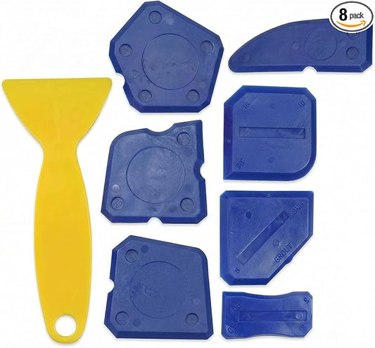 8 PCS Silicone Caulking Tools, Sealant Grout Finishing Kit for Bathroom Kitchen, Caulk Smoothing Tool Set, Grout Tool for Tile and Grout Smoothing