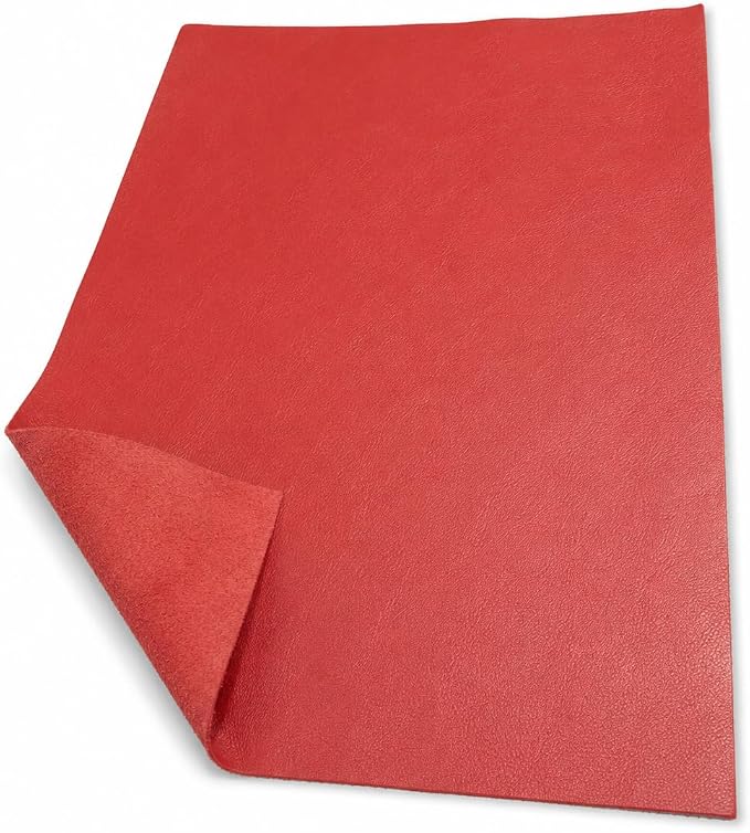 Reed Leather Hides - Cow Leather for Arts and Crafts (8 inches X 11 Inches, Red)