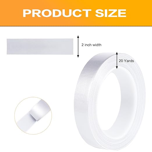 White Duct Tape 1 Inch x 33 Yards, Heavy Duty Waterproof Repair Tape, Straight Hand-Tear Cloth Tape for DIY Craft, Camping Gear, Home Maintenance & Packing