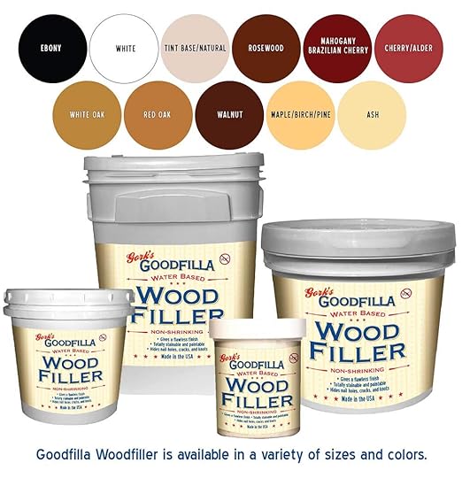 Goodfilla White, 8 oz, Wood and Grain Filler, Stainable, Tintable, Sandable, Zero Waste, Non-Toxic, USA Made