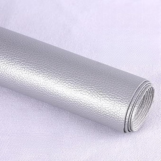 Leather Repair Patch Tape Kit,Self Adhesive Leather Repair Kit for Furniture,Vinyl Repair Kit for Couch,Sofa,Car Seats,Office Chair Luggage (Silvery,16.93"×55.12")