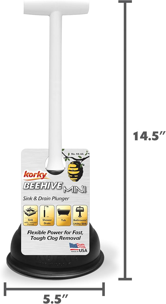 Korky 94-4A Beehive Mini Sink and Drain Plunger (Pack of 2)