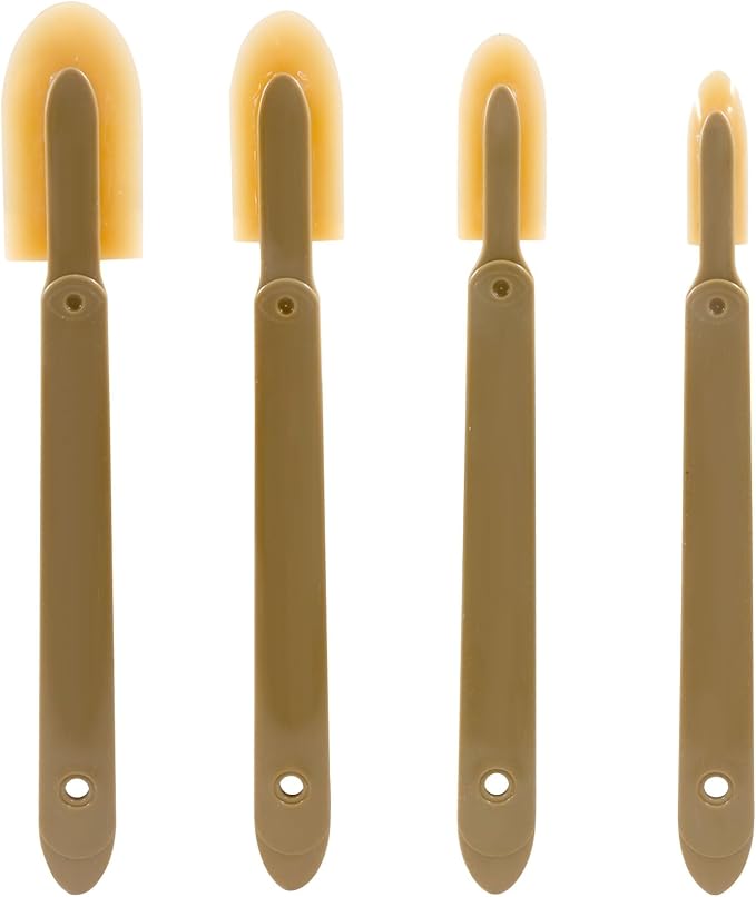 4 Pcs Rubber Caulking Tool Set - 4 Size Reusable Sealant Spatula Kit with Grip for Smooth Finishing on Tiles, Brick & Bathroom