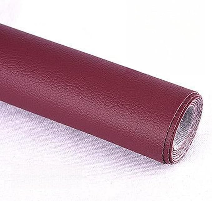 Leather Repair Patch Tape Kit,Self Adhesive Leather Repair Kit for Furniture,Vinyl Repair Kit for Couch,Sofa,Car Seats,Office Chair Luggage (Burgundy,19.69"×53.94")