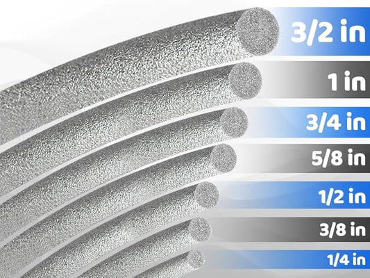 Backer Rod Foam Gap Filler Crack Filler for Concrete Repair Caulk Saver Backing Rod Concrete Expansion Joint Rope Caulk for Sealing Gaps, Expansion Joints, Crack Filling (Gray, 1/4 Inch x 10 Feet)