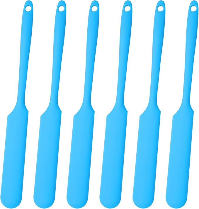 Gartful 6PCS Silicone Spatula Sticks, Non-Stick Epoxy Resin Mixing Sticks Scraper Tools, Reusable Stirring Rods for Resin, Paint, Waxing, Liquid, Arts Crafts Supplies, Facial Mask, Blue