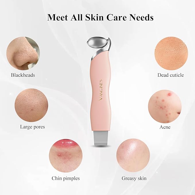 Blackhead Remover Tool with Ice Roller, Stainless Steel Face Scraper, Skin Scrubber Face Spatula for Deep Cleansing, 3-in-1 Skin Care Tool with 2 Silicone Brush Heads(Dusty Rose)