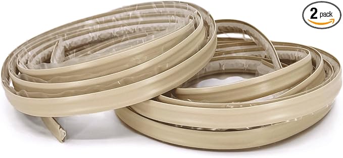 InstaTrim Peel & Stick Flexible Caulk Tape & Trim, Easy to use, self-Adhesive, Caulk sealant for Floors, Doors, Windows, counters, tubs and More - Made in USA, 1/2 inch x 10 feet, 2-Pack, Ivory