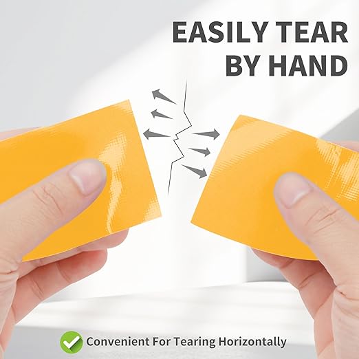 Yellow Duct Tape Heavy Duty Waterproof, 40 Yards X 2 Inch, 9 Mils Thickness Strong Adhesive Sticky, No Residue, Easy Tear by Hand for Home Repairs Indoor Outdoor Crafts Packing HVAC and Construction
