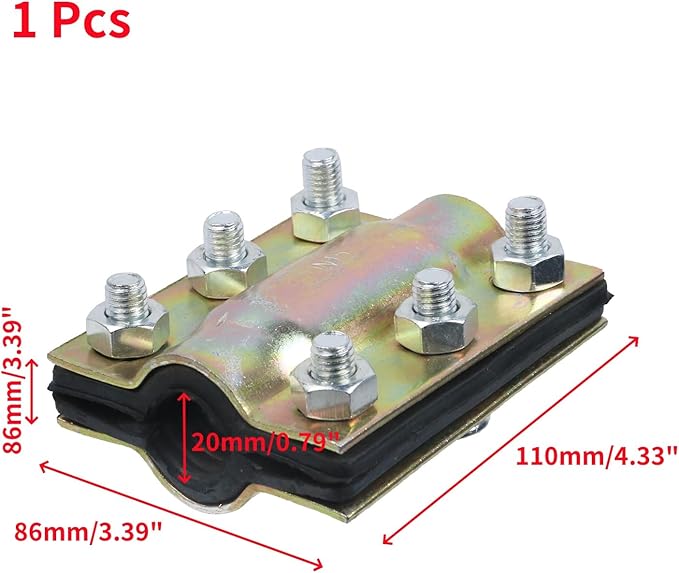 Oedema 2 Pcs 3/4 Inch Water Pipe Repair Clamp Pipe Leak Repair Kit for Outer Diameter 20mm Plastic and Metal Pipes