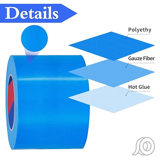 Blue Heavy Duty Duct Tape, 4 Inch x 55 Yards, Industrial Grade Waterproof & UV Resistant, Strong Adhesive for Indoor Outdoor Repairs, Crafts, Home Improvement, Moving Packing and DIY Projects